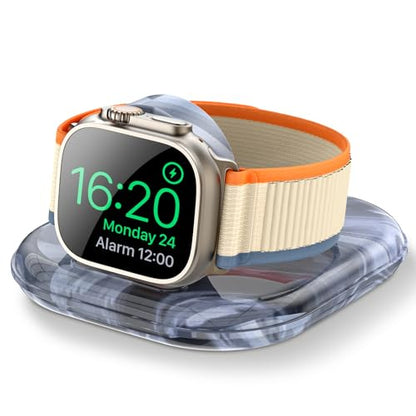 for Apple Watch Charger Stand, Magnetic Fast Charging Dock Portable Design - color: Marble Black