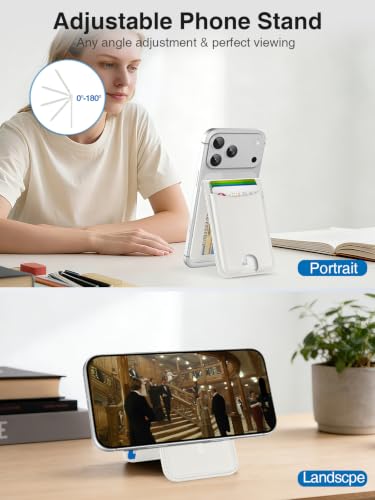 TopMade for MagSafe Wallet Works with Find My, Strongest Magnetic Wallet - color: White