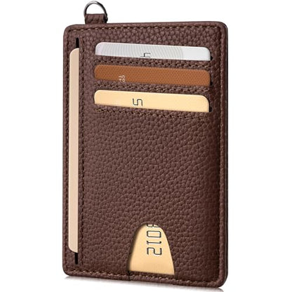 Mayski Slim Wallet, Credit Card Holder for Women, Minimalist Front Pocket RFID Blocking Card Cases, Small Wallet Women Men(Lichee Coffee) - color: Lichee Coffee