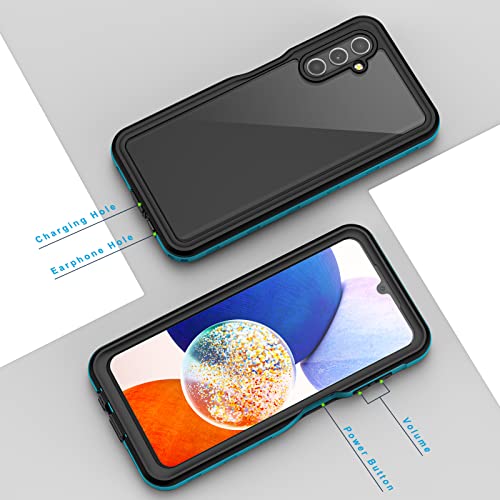 Lanhiem for Samsung Galaxy A14 5G Case, IP68 Waterproof Dustproof, Built-in Screen Protector, Heavy Duty Full Body Protective Phone Case for Galaxy A14 5G, Blue/Clear - color: Blue