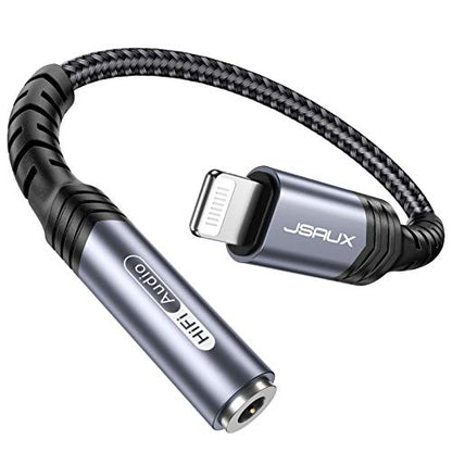 JSAUX Headphone Adapter for iPhone Lightning to 3.5mm Adapter-Grey - color: Grey, size: 1 Pack
