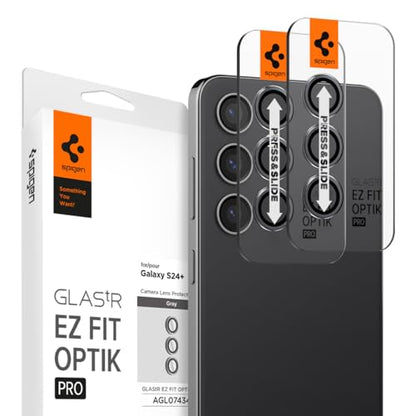 Spigen Camera Lens Screen Protector [GlasTR EZ Fit Optik Pro] Designed for Galaxy S24 Plus / S24 FE [Case Friendly] - Onyx Black [2 Pack] - color: Onyx Black