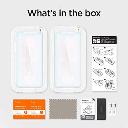 Spigen GlasTR EZ FIT Screen Protector for iPhone 11 Pro Max/XS Max (6.5) | 9H+ tempered glass, Scratch resistance, auto-align tray, Lab-tested 100% clarity, Original touch, Case-friendly, 2 Pack - size: iPhone 11 Pro Max / iPhone XS Max
