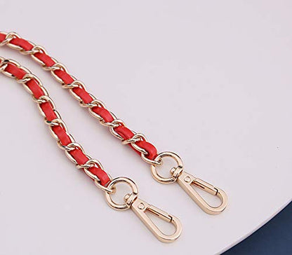 UnnFiko 43" DIY Bag Purse Chain Strap Replacement Crossbody Bag Straps Purse Accessories Straps Handmade Shoulder Bag Charms for Handbag Bags (Red & Gold, Metal Chain) - color: Red & Gold
