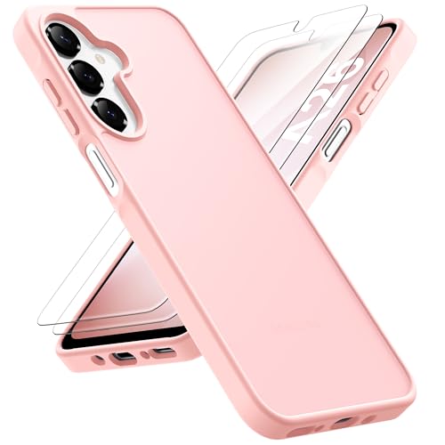 ORETECH for Samsung Galaxy A16 Case, Samsung Galaxy A16 5G Phone Case with 2 Pack HD Screen Protector, Translucent Matte Back Military Grade Shockproof Anti-Fingerprint Protective Cover - Light Pink - color: Translucent Back - Light Pink, size: Samsung Ga