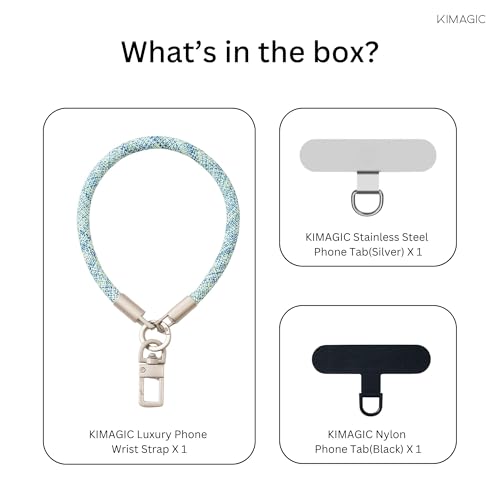 KIMAGIC Korean Dopamine Phone Wrist Strap - Handmade Thickened Phone Lanyard, Anti-Drop Hands-Free Charm - color: 07 Premium Sage Green