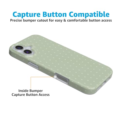 Casely iPhone 16 Case | On the Dot | Green Polka Dot | Compatible with MagSafe | Classic Ultra Thin Design - color: On the Dot | Green Polka Dot, size: Iphone 16