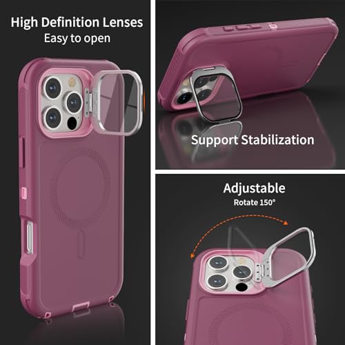 Follaroma for iPhone 16 Pro Case,Heavy Duty Case,6.3'', Purple-Pink - color: Purple-pink, size: iPhone 16 Pro 6.3''