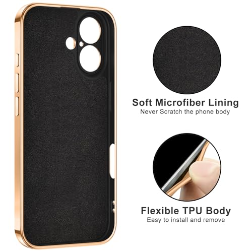 Dinick Black for iPhone 16 Case with Ring Holder Kickstand - color: Black, size: 6.1'' iPhone 16