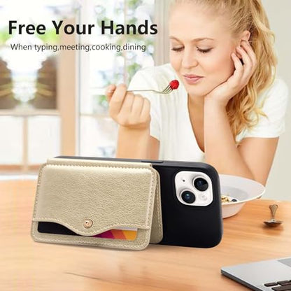 Cell Phone Purse With Slim Adhesive,Phone Wallet Stick on for Cases - color: Gold