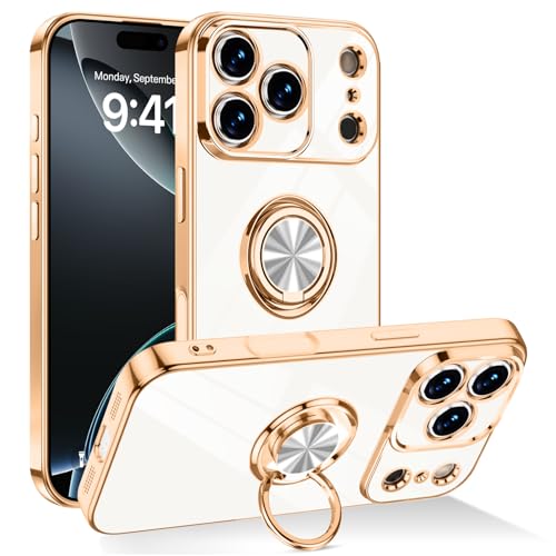 Dinick White for iPhone 17 Pro Case with Ring Holder Kickstand - color: White, size: 6.3'' iPhone 17 Pro
