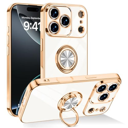 Dinick White for iPhone 17 Pro Case with Ring Holder Kickstand - color: White, size: 6.3'' iPhone 17 Pro