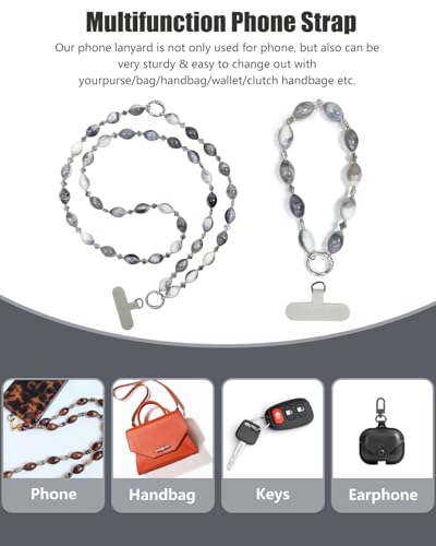 Phone Lanyard, On-the-Go Universal Crossbody Strap Neck Lanyard with Phone Tether Patches for Most Cellphones - color: P