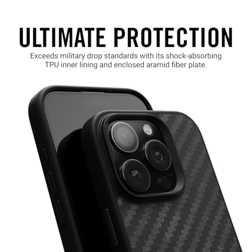 Ridge Case Compatible with iPhone 16 Plus - Compatible with MAGSAFE & Wireless Charging, Aluminum Control Buttons, Dual-Layer Construction, TPU Bumper with Drop Protection (Carbon) - color: Carbon, size: iPhone 16 Plus