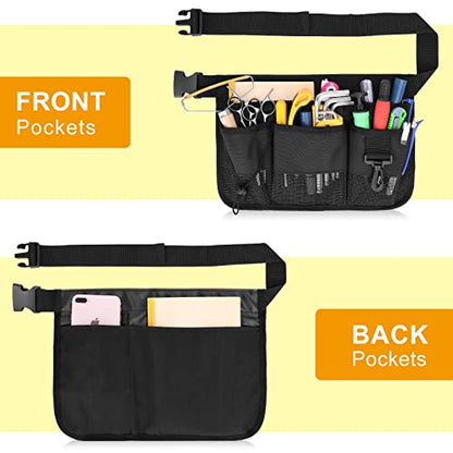 Gardening Tool Waist Bag Belt Heavy Duty Oxford Tool Apron with 7 Pockets of Different Sizes and Depth (Black) - color: Black