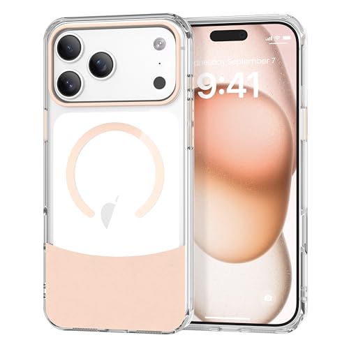 Magnetic Case for iPhone 17 Air, Crystal Clear, [Compatible with Magsafe][Military Grade Drop Protection] Anti-Yellowing Slim Shockproof Transparent Protective Phone Cover, Light Pink - color: Light Pink, size: iPhone 17 Air
