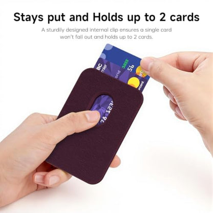 LoeoeL Magnetic Phone Wallet Compatible with Magsafe Wallet, Silicone ID Credit Card Holder Wallets for Back of Phone Pocket, Slim Thin Pouch Sleeve Wallets for iPhone Pixel, Burgundy Maroon - color: Burgundy