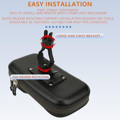 Waterproof Bike Phone Bag with Touchscreen, Bicycle Frame Phone Holder Fits Up to 7 Inch Phones, Cycling Top Tube Bag with Sun Visor for Road Bike & MTB - style: Minimalist, Sporty