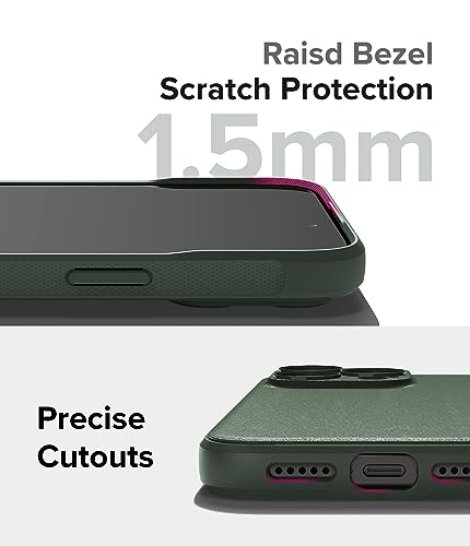 Ringke Onyx for iPhone 15 Pro Max Case, [Feels Good in The Hand] Oil & Dirt Resistant, Individual Lens Covers for Cameras, Non-Slip Enhanced Grip Lightweight Cover - Dark Green | Anti-Fingerprint Texture, Slim & Lightweight, Full-Coverage Camera Protectio