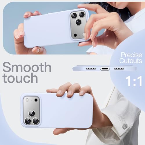 JETech Silicone Case for iPhone 17 Pro Max, Mist Blue - color: Blue, size: iPhone 17 Pro Max