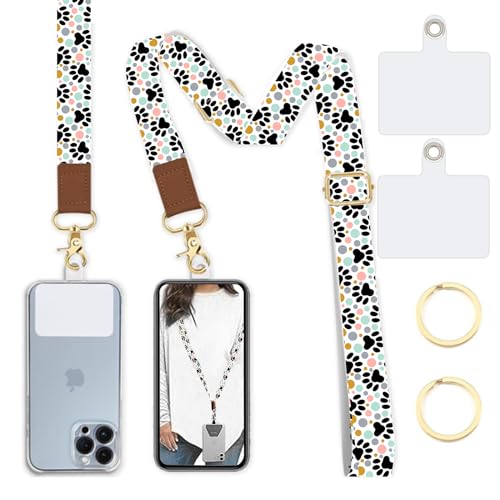 Phone Lanyard Wrist Strap Crossbody Adjustable, Cell Phone Lanyard for Around The Neck Shoulder Wristlet Strap - color: Dog Paw