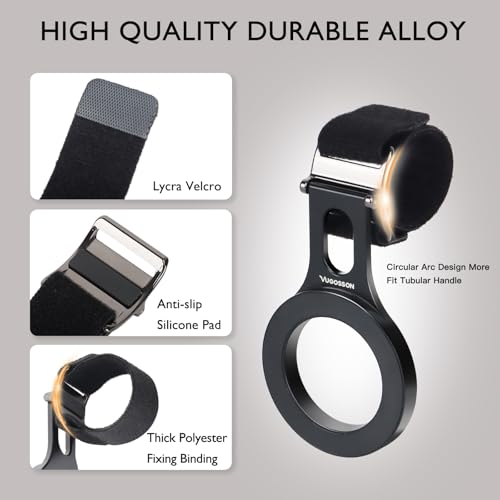 Magnetic Phone Holder for Stroller Bar, Gym Fitness Phone Mount for MagSafe, (Strong Magnet) - 180° Adjustable for Gym, Peloton Exercise Bikes, with Adjustable Strap (Magnetic Ring Included)
