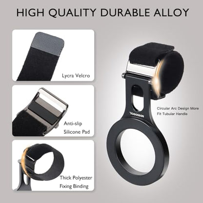 Magnetic Phone Holder for Stroller Bar, Gym Fitness Phone Mount for MagSafe, (Strong Magnet) - 180° Adjustable for Gym, Peloton Exercise Bikes, with Adjustable Strap (Magnetic Ring Included)