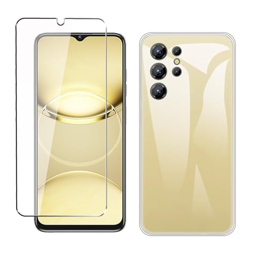 Case for Oukitel C1 / C1 Pro Phone Case with Tempered Glass Screen Protector,Silicone Soft Flexible Bumper Shockproof TPU Protective Cover-Clear - color: Clear, size: Oukitel C1 / C1 Pro