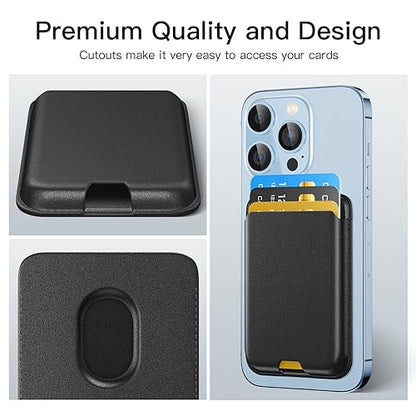 Magnetic Wallet Card Holder intended for Apple iPhone with Magsafe, Wallet for iPhone 17 16 15 14 13 12 Pro Max Air Plus Mini Series, Mag 3 Safe Wallet Stick on for Phone Case, Snow White - color: Snow White