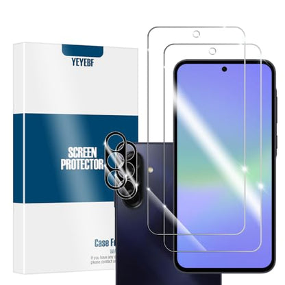 Galaxy A36 HD Clear Tempered Glass Screen Protector + Camera Lens Protectors, [2+2 Pack] [3D Glass] [Anti-Glare] [Bubble-Free] Screen Protector Glass For Samsung Galaxy A36 - size: Galaxy A36