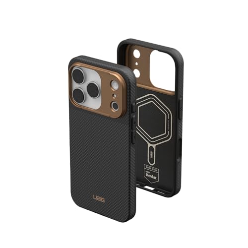 URBAN ARMOR GEAR UAG Designed for iPhone 17 Pro Case Fibr Armr - Compatible with MagSafe Kevlar Fiber Military Grade Protective Cover, Kevlar Graphite/Bronze - color: Fibr Armr - Kevlar Graphite/Bronze