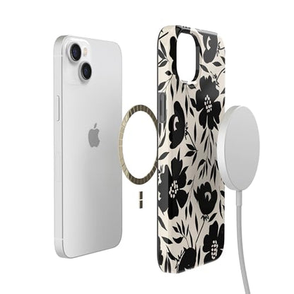 Casely iPhone 14 Plus Case | Dark Fantasy | Contrast Floral | Compatible with MagSafe | Classic Ultra Slim Design - color: Dark Fantasy | Contrast Floral