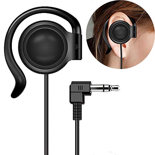 EXMAX Single Headphones 3.5mm Right-Side Earphone One Ear Ear-Hook Headphone for EXD-101 ATG-100T Radio Podcast Laptop MP3 Ear Bud (Right-Side Earphone) - color: Black