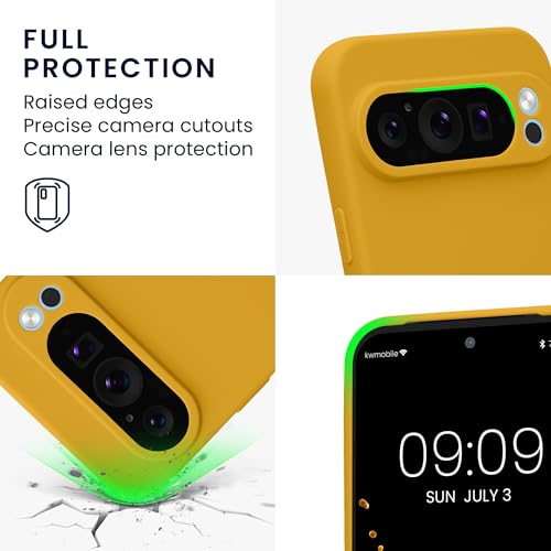 kwmobile Case Compatible with Google Pixel 9 Pro XL Case - Protective Slim TPU Phone Cover - Soft Matte Finish - Honey Yellow - color: honey yellow