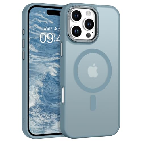 BENTOBEN Magnetic for iPhone 16 Pro Max Case,(Compatible with MagSafe) (Military Grade Drop Protection) Slim Translucent Matte Shockproof with Anti-Fingerprint Phone Case 6.9",Gray Blue - color: Gray Blue
