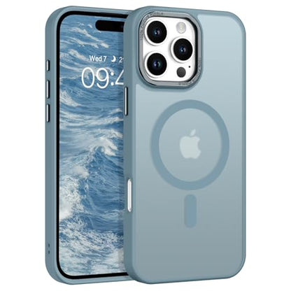 BENTOBEN Magnetic for iPhone 16 Pro Max Case,(Compatible with MagSafe) (Military Grade Drop Protection) Slim Translucent Matte Shockproof with Anti-Fingerprint Phone Case 6.9",Gray Blue - color: Gray Blue