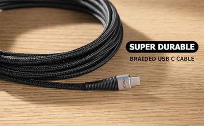 Extra Long USB C Cable 15FT, 2Pack 100W USBC to USBC Cable Fast Charging - color: Black, size: 15 FT - 2 Pack, style: USB C to USB C