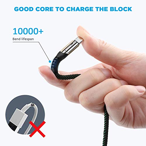 Multi Charging Cable, 2Pack 4FT Nylon Braided Universal 4 in 1 Multiple USB Cable 3A Charging ，with Dual Phone/USB-C/Micro-USB Port Adapter Connectors for Cell Phones Tablets and More