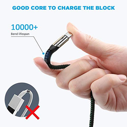 Multi Charging Cable, 2Pack 4FT Nylon Braided Universal 4 in 1 Multiple USB Cable 3A Charging ，with Dual Phone/USB-C/Micro-USB Port Adapter Connectors for Cell Phones Tablets and More