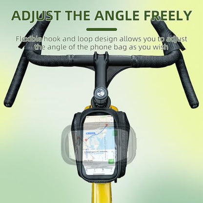 ROCKBROS Top Tube Bike Bag 1.3L Waterproof Bike Frame Bag | Bike Phone Bag with Sun-Visor, TPU Sensitive Touch Screen Bicycle Phone Bag