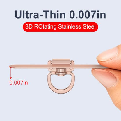 360° Rotatable Metal Phone Tether Tab 5-Pack - color: Rose Gold