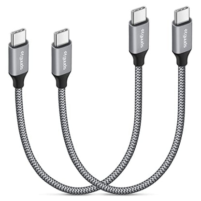 etguuds USB C to USB C Cable 1ft, 2-Pack 60W C to C Cable Fast Charging - color: Gray, size: 1ft
