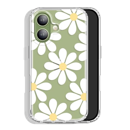 GYZYA for iPhone 17 Case Clear 6.3 Inch with Design, Protective Slim TPU Cover + Shockproof Bumper for Women and Girls (Daisy) - color: Flowers014, size: iPhone 17 (6.3 inch)