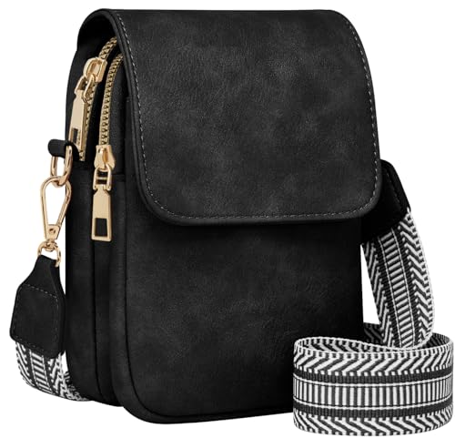 Fashion Small Crossbody Bags for Women Trendy Designer Cell Phone Purses | Adjustable Straps,with Card Holder,Detachable Wristlet Strap,small Cross Body Bag for Woman,Mini Bags,Travel Purse,Work,Gym - color: Black