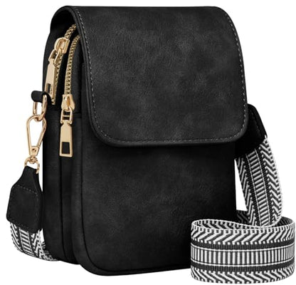 Fashion Small Crossbody Bags for Women Trendy Designer Cell Phone Purses | Adjustable Straps,with Card Holder,Detachable Wristlet Strap,small Cross Body Bag for Woman,Mini Bags,Travel Purse,Work,Gym - color: Black