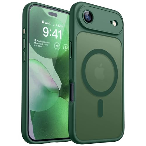 CANSHN Magnetic Compatible with iPhone Air Case, Deep Green | Full Camera Protection, Compatible with MagSafe, Translucent Matte, Military-Grade Protection, Scratch Resistant, Slim Fit - color: Deep Green, size: iPhone Air (6.9 Inch,1 Lens)