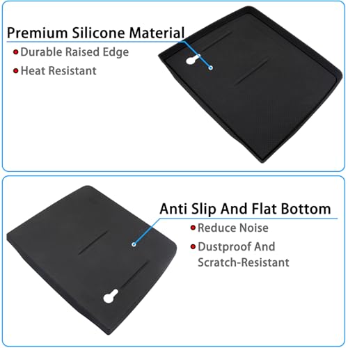Center Console Silicone Mat Fit for Honda Pilot Accessories 2023-2026 - color: Black