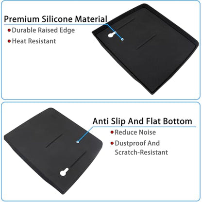 Center Console Silicone Mat Fit for Honda Pilot Accessories 2023-2026 - color: Black