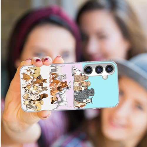 for Samsung Galaxy S24 FE Case for Girl Women Men, Full Protective Shockproof Slim Soft TPU Clear Phone Cover Cases for Galaxy S24 FE,Cute Cartoon Animal Pet Multi Breed Dog Puppy Pink - color: Pet Dog Puppy Pink
