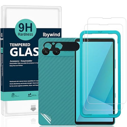 Ibywind for Sony Xperia 10 VII 5G Screen Protector,2 Pack,9H Hardness Tempered Glass and Camera Lens Protector,with Alignment Frame,Full Coverage,Bubble Free,Fingerprint Unlock,Scratch Resistant - size: Xperia 10 VII
